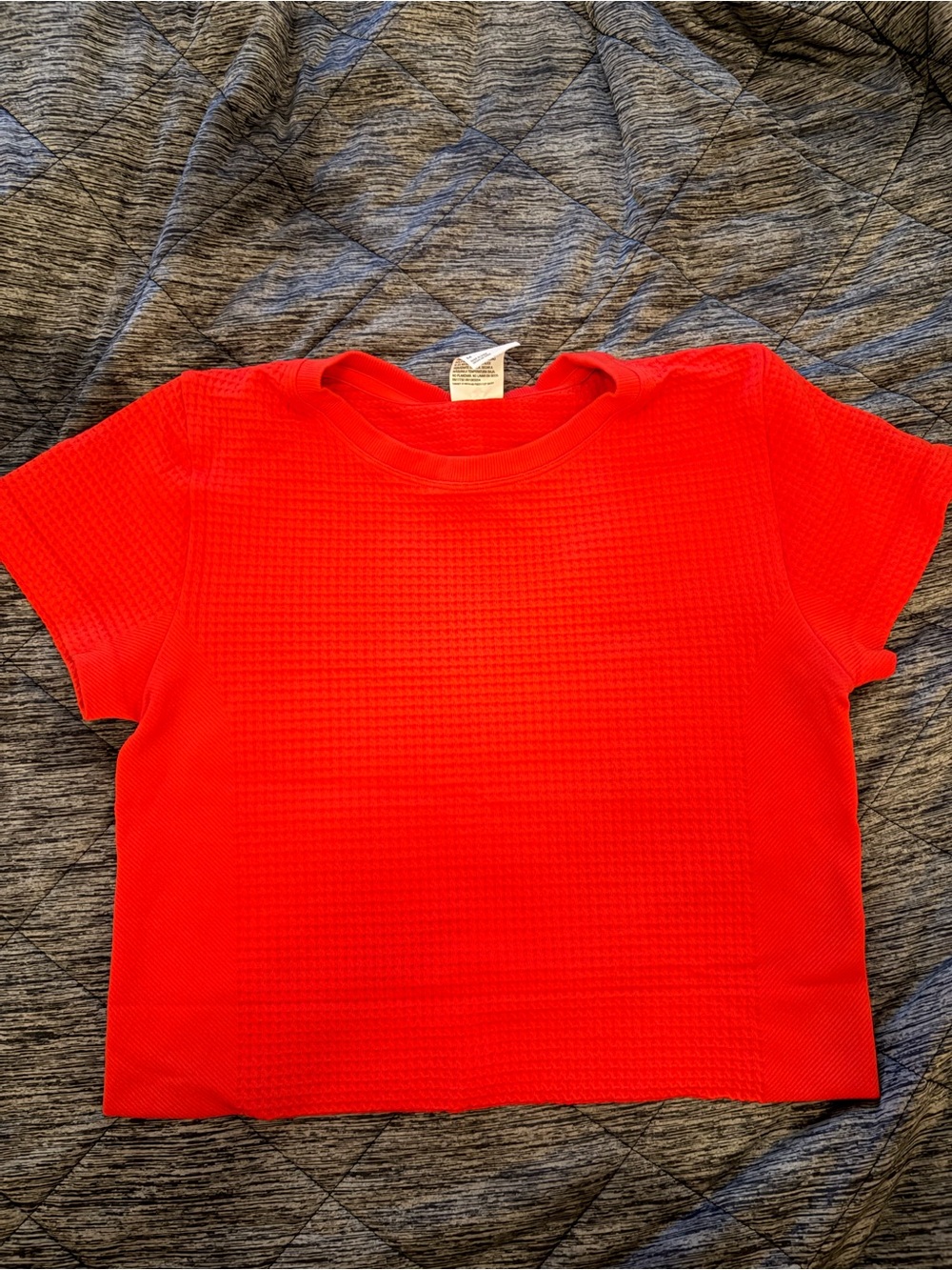 all in motion Red Waffle Knit Short Sleeve Tee
